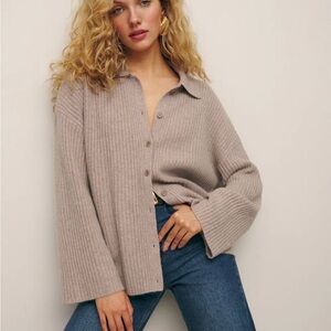Fantino Cashmere Collared Cardigan | Oatmeal XS